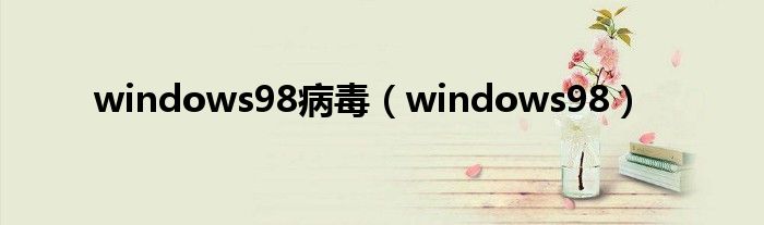 windows98病毒（windows98）