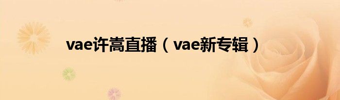 vae许嵩直播（vae新专辑）