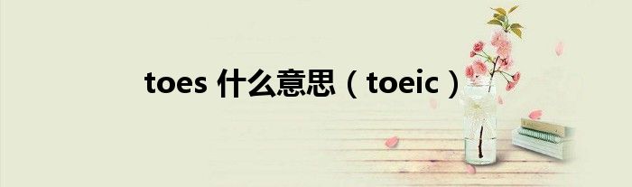 toes 是什么意思（toeic）