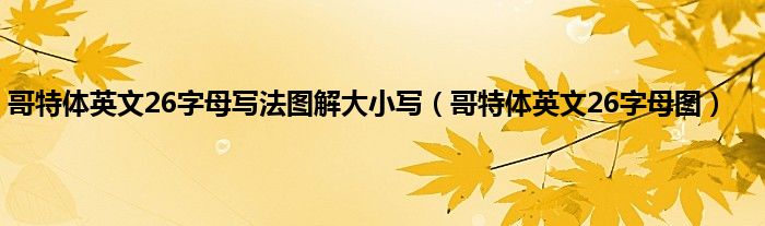 哥特体英文26字母写法图解大小写（哥特体英文26字母图）