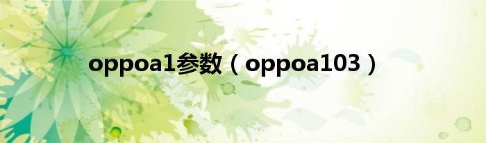 oppoa1参数（oppoa103）