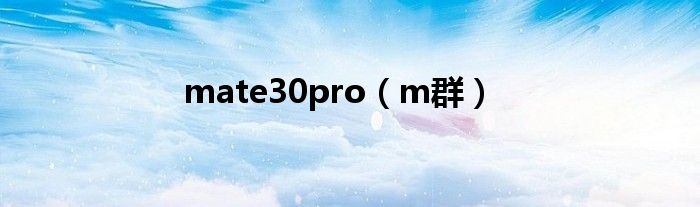 mate30pro（m群）