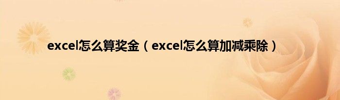 excel怎么算奖金（excel怎么算加减乘除）