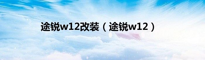 途锐w12改装（途锐w12）