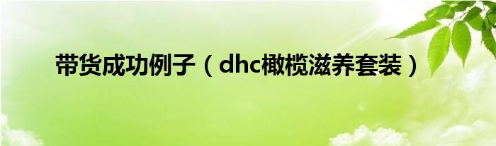 带货成功例子（dhc橄榄滋养套装）