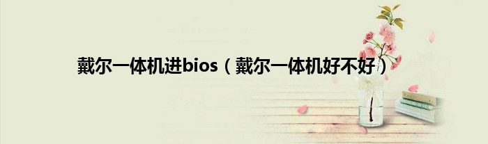 戴尔一体机进bios（戴尔一体机好不好）