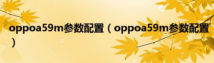 oppoa59m参数配置（oppoa59m参数配置）