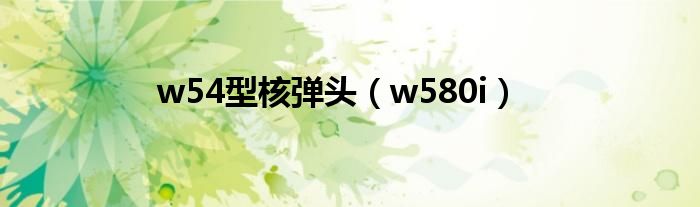 w54型核弹头（w580i）