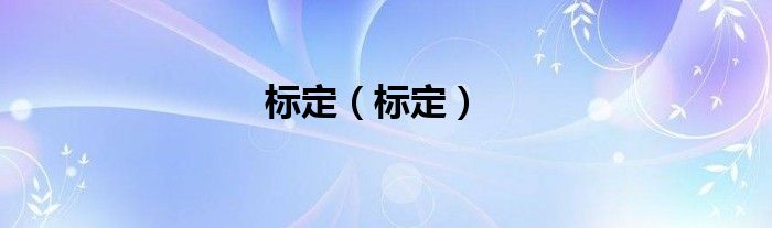 标定（标定）