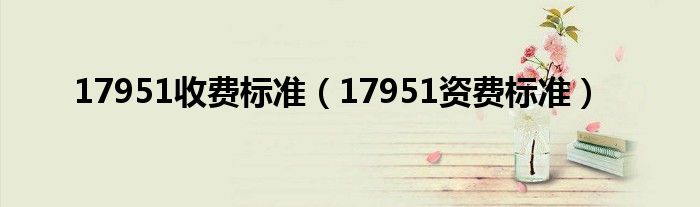 17951收费标准（17951资费标准）