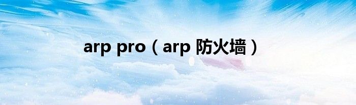 arp pro（arp 防火墙）