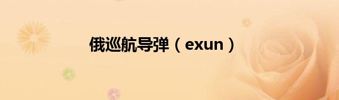 俄巡航导弹（exun）