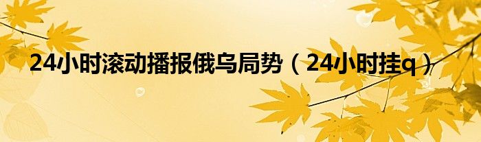 24小时滚动播报俄乌局势（24小时挂q）