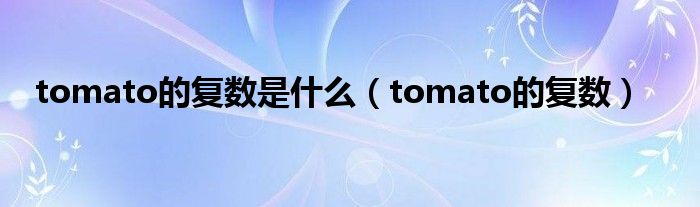 tomato的复数是是什么（tomato的复数）