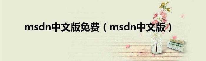 msdn中文版免费（msdn中文版）