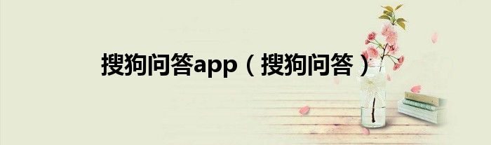 搜狗问答app（搜狗问答）