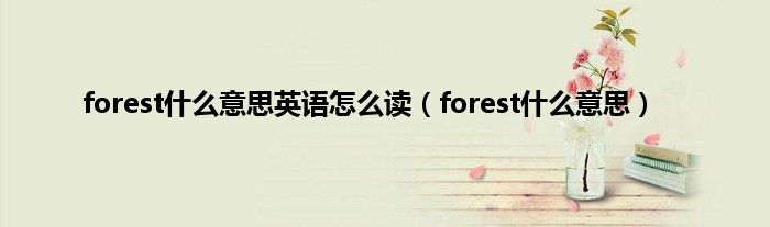 forest是什么意思英语怎么读（forest是什么意思）