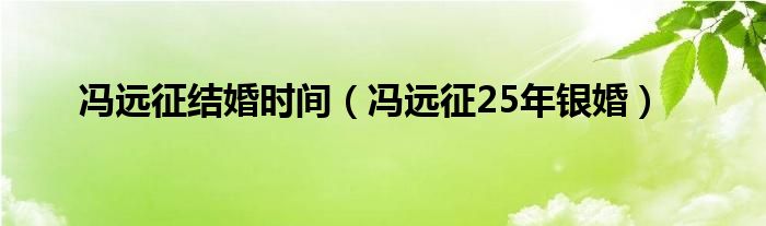 冯远征结婚时间（冯远征25年银婚）