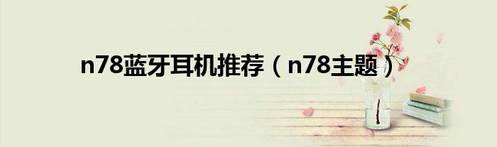 n78蓝牙耳机推荐（n78主题）