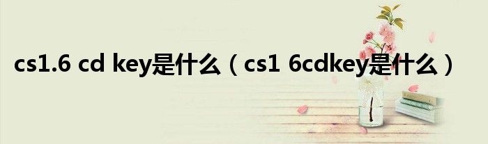 cs1.6 cd key是是什么（cs1 6cdkey是是什么）