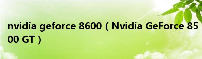 nvidia geforce 8600（Nvidia GeForce 8500 GT）