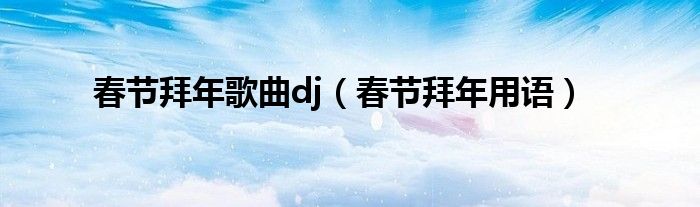 春节拜年歌曲dj（春节拜年用语）