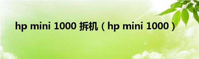 hp mini 1000 拆机（hp mini 1000）