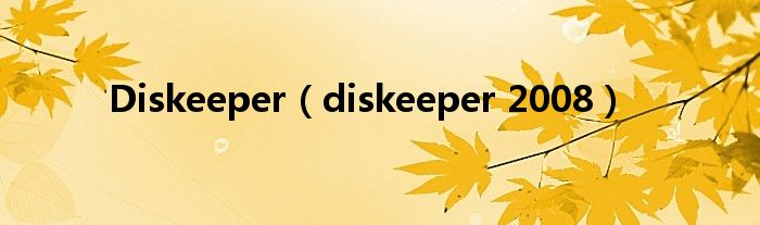 Diskeeper（diskeeper 2008）