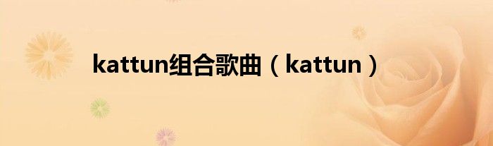 kattun组合歌曲（kattun）