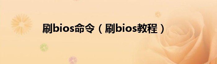 刷bios命令（刷bios教程）