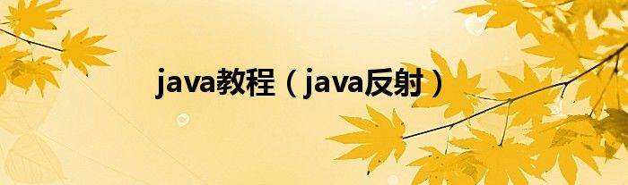 java教程（java反射）