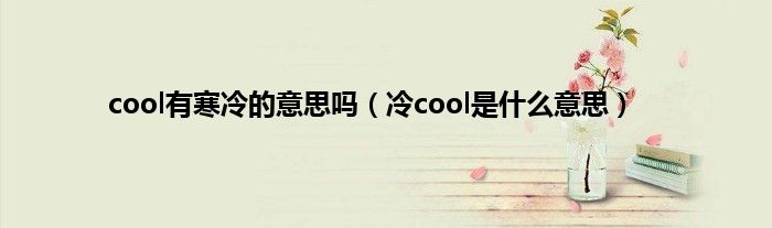 cool有寒冷的意思吗（冷cool是是什么意思）