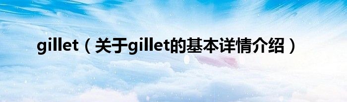 gillet（关于gillet的基本详情介绍）