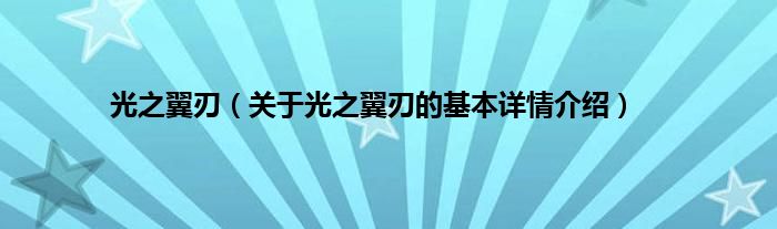 光之翼刃（关于光之翼刃的基本详情介绍）