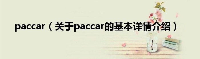 paccar（关于paccar的基本详情介绍）