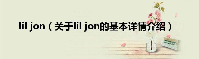 lil jon（关于lil jon的基本详情介绍）