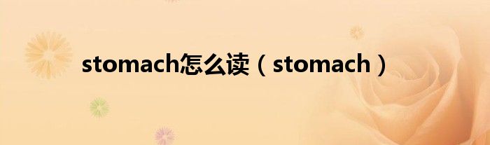 stomach怎么读（stomach）