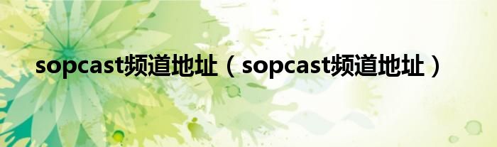 sopcast频道地址（sopcast频道地址）