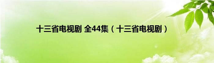 十三省电视剧 全44集（十三省电视剧）