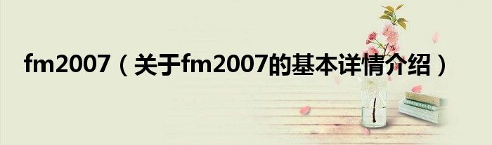 fm2007（关于fm2007的基本详情介绍）