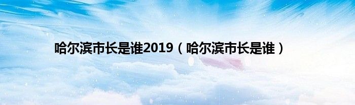 哈尔滨市长是谁2019（哈尔滨市长是谁）