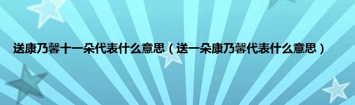 送康乃馨十一朵代表是什么意思（送一朵康乃馨代表是什么意思）