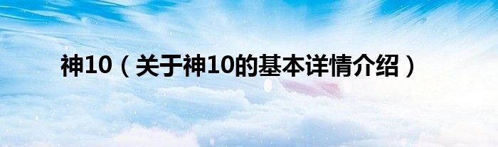 神10（关于神10的基本详情介绍）