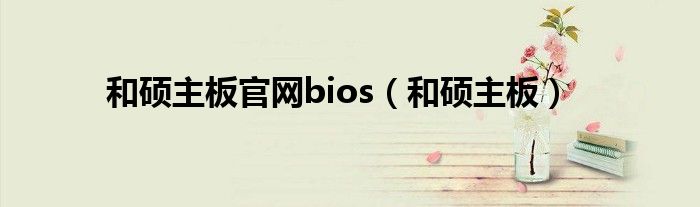 和硕主板官网bios（和硕主板）