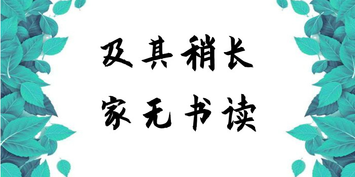 及其稍长，家无书读的意思是什么？