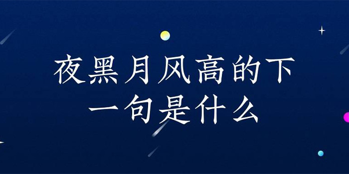 月黑风高夜下一句是什么