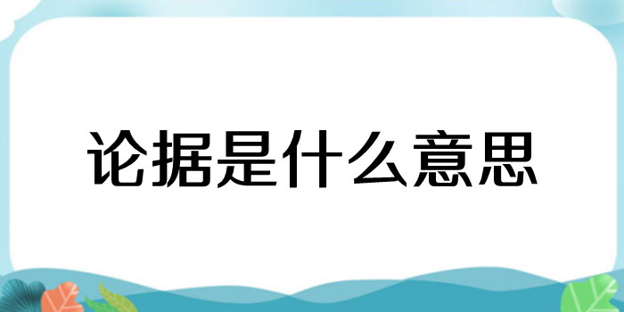 论据是什么意思