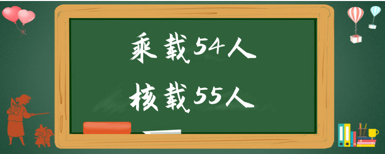 乘载54人核载55人什么意思