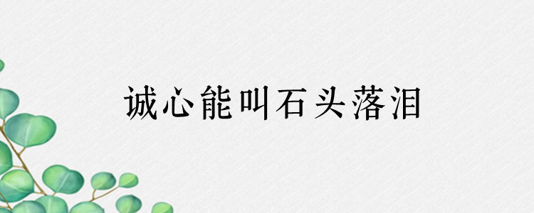 诚心能叫石头落泪的下一句是什么