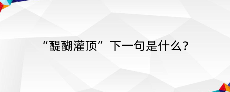 醍醐灌顶下一句是什么